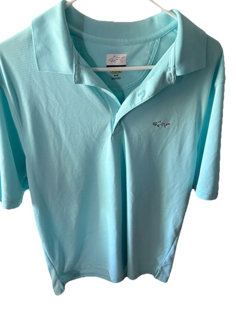 Greg Norman Men’s Play Dry Polo Shirt Size Medium Light Blue